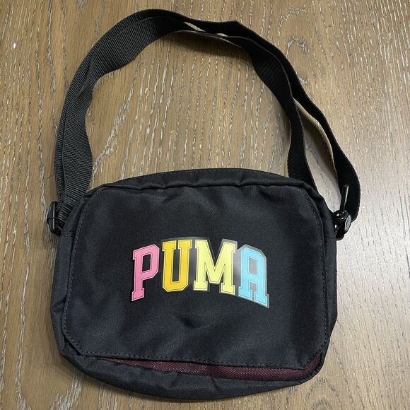 Puma Crossbody Bag Pastel Rainbow Logo Top Zip Adjustable Strap Flap Pocket - Picture 1 of 13